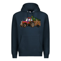Navy christmas farm Premium Hoodie - RanaPortraitStore