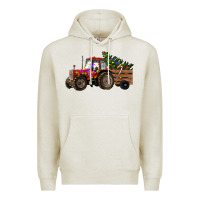 Oatmeal Heather christmas farm Premium Hoodie - RanaPortraitStore