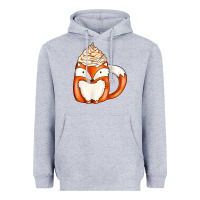 Heather Grey coffee cups animal Heavyweight Hoodie - CowhideDigitalArt