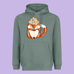 Coffee Cups Animal Heavyweight Hoodie Designed By Cowhidedigitalart
