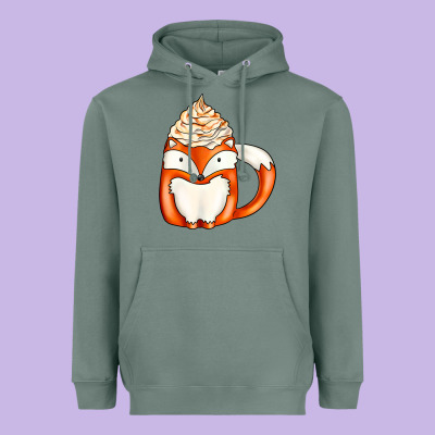 Coffee Cups Animal Heavyweight Hoodie Designed By Cowhidedigitalart
