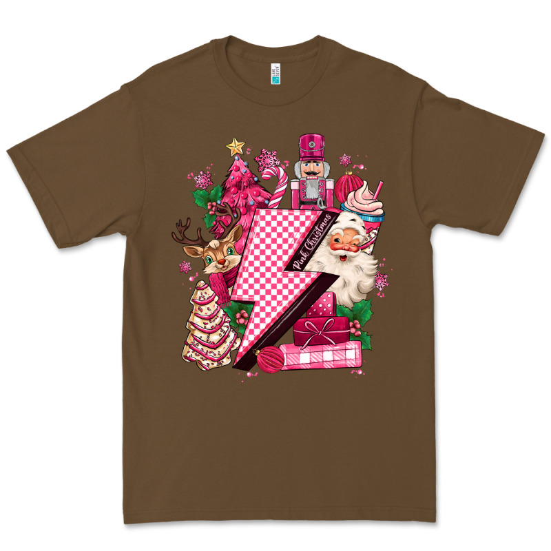 Pink Christmas Lightning Bolt Premium Tee by MaliasSmallBusiness | Teevron