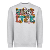 Heather Grey nurse life Heavyweight Sweatshirt - OliviaCreatesArt
