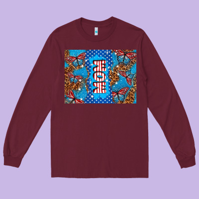 American Mom Long Sleeve Tee Designed By Tumblerdesignbyshophia