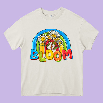 Bloom Heavy Core Tee Designed By Nancycooperartshop