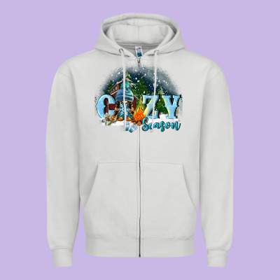 Cozy Season Zipper Hoodie Designed By Fadigitalartstudio