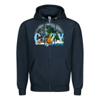 Navy cozy season Zipper Hoodie - FaDigitalArtStudio