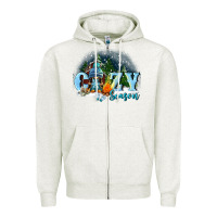 Oatmeal Heather cozy season Zipper Hoodie - FaDigitalArtStudio