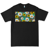 Black Sunflower And Daisy With Leopard Premium Tee - RanaPortraitStore