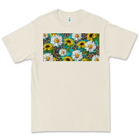 Bone Sunflower And Daisy With Leopard Premium Tee - RanaPortraitStore