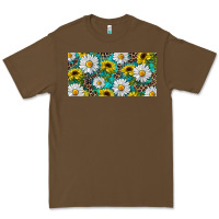 Cacao Sunflower And Daisy With Leopard Premium Tee - RanaPortraitStore