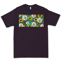 Plum Sunflower And Daisy With Leopard Premium Tee - RanaPortraitStore