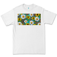 White Sunflower And Daisy With Leopard Premium Tee - RanaPortraitStore