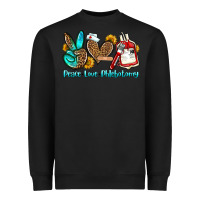 Black peace love phlebotomy Heavyweight Sweatshirt - OliviaCreatesArt