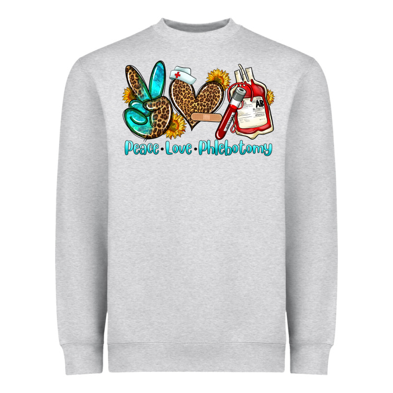 Peace Love Phlebotomy Heavyweight Sweatshirt by OliviaCreatesArt | Teevron