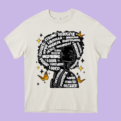 Black Woman Quotes Heavy Core Tee Designed By Maliassmallbusiness