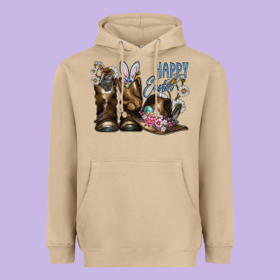 Happy Easter Heavyweight Hoodie Designed By Cowhidedigitalart