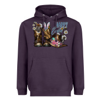 Plum Happy Easter Heavyweight Hoodie - CowhideDigitalArt
