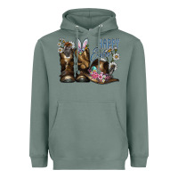 Sage Happy Easter Heavyweight Hoodie - CowhideDigitalArt
