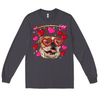 Smoke valentine's day  brown english bulldog Long Sleeve Tee - RanaPortraitStore