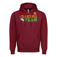 Burgundy christmas baking team Zipper Hoodie - FaDigitalArtStudio