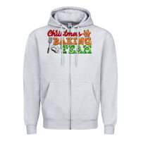 Heather Grey christmas baking team Zipper Hoodie - FaDigitalArtStudio