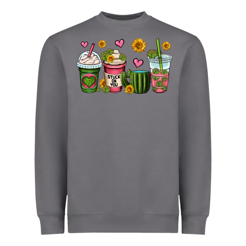 Stuck On You Cactus Coffee Cups Heavyweight Sweatshirt by OliviaCreatesArt | Teevron