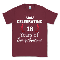 Burgundy 18 years of being awesome, 18 year old birthday gi Classic Tee - tuanDangUi