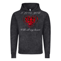 Vintage Black I love you with all my heart Vintage Hoodie - Bettercallsaul