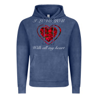 Vintage Denim I love you with all my heart Vintage Hoodie - Bettercallsaul