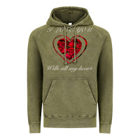Vintage Olive I love you with all my heart Vintage Hoodie - Bettercallsaul