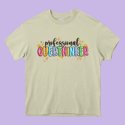 Professional Overthinker Heavy Core Tee Designed By Maliassmallbusiness