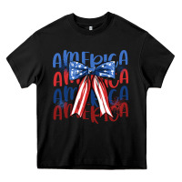 Black america ribbon Heavy Core Tee - JahusDesignShop