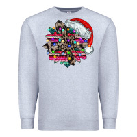 Heather Grey serape and leopard christmas Premium Sweatshirt - CowhideDigitalArt