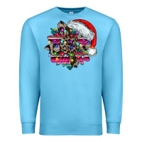 Ocean Blue serape and leopard christmas Premium Sweatshirt - CowhideDigitalArt