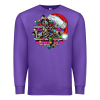 Purple serape and leopard christmas Premium Sweatshirt - CowhideDigitalArt