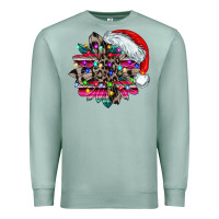 Seafoam serape and leopard christmas Premium Sweatshirt - CowhideDigitalArt