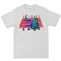 Dove Grey christmas trees and lights Premium Tee - MaliasSmallBusiness