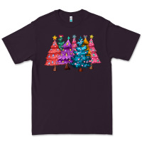 Plum christmas trees and lights Premium Tee - MaliasSmallBusiness