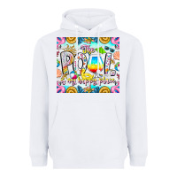 White The Pool Is My Happy Place Heavyweight Hoodie - CowhideDigitalArt