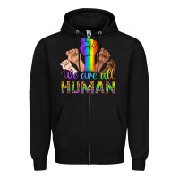 Black We Are All Human Zipper Hoodie - BundleAndBundleShop