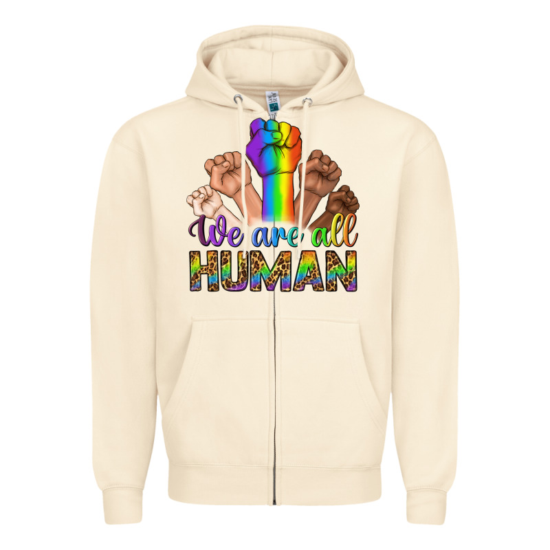 We Are All Human Zipper Hoodie by BundleAndBundleShop | Teevron