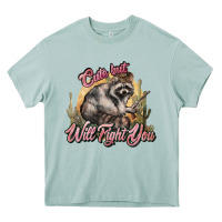 Cute But Will Fight You Racoon Western Heavy Core Tee | Teevron