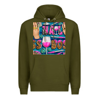 Army Green nail boss money hand and wine with gemstone leopard and zebra seamless Premium Hoodie - BundleAndBundleShop