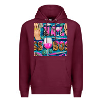 Burgundy nail boss money hand and wine with gemstone leopard and zebra seamless Premium Hoodie - BundleAndBundleShop
