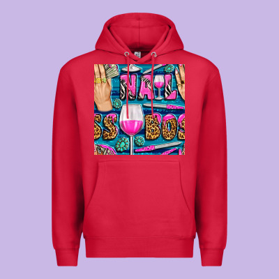 Nail Boss Money Hand And Wine With Gemstone Leopard And Zebra Seamless Premium Hoodie Designed By Bundleandbundleshop