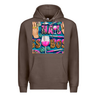 Coffee nail boss money hand and wine with gemstone leopard and zebra seamless Premium Hoodie - BundleAndBundleShop