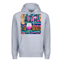 Heather Grey nail boss money hand and wine with gemstone leopard and zebra seamless Premium Hoodie - BundleAndBundleShop