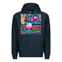 Navy nail boss money hand and wine with gemstone leopard and zebra seamless Premium Hoodie - BundleAndBundleShop