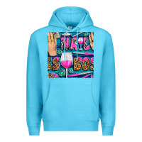 Ocean Blue nail boss money hand and wine with gemstone leopard and zebra seamless Premium Hoodie - BundleAndBundleShop